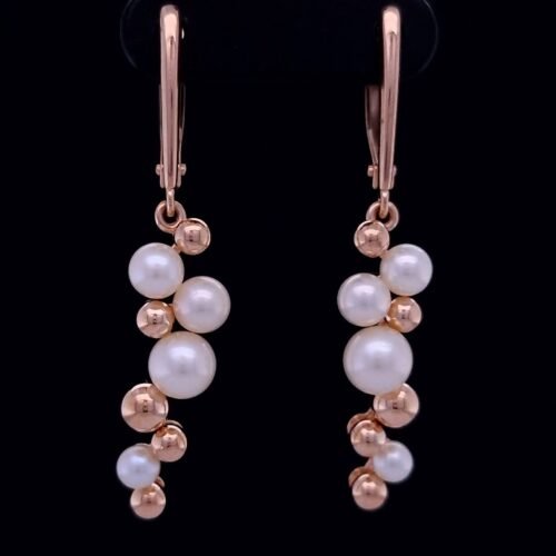 Elegant 14K rose gold drop earrings