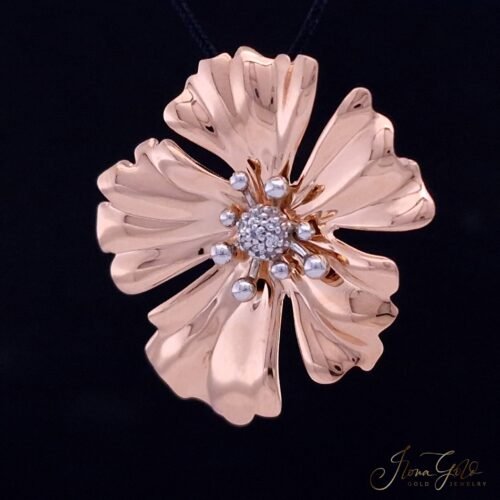 Rose gold pendant Flower
