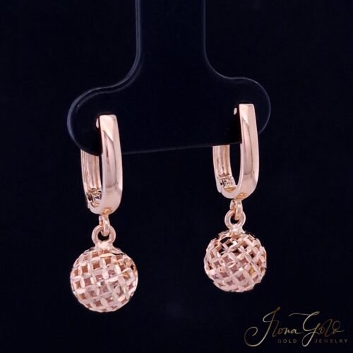 Diamond cut Ball Drop Earrings