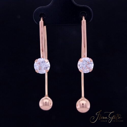 Ball Drop Earrings With Stone