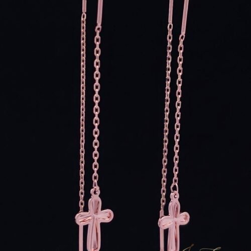 Drop Cross Earrings On Chain