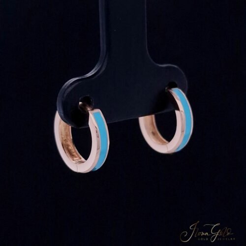 Children's Earrings With Blue Enamel