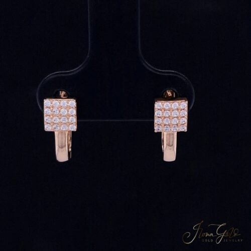 Children's Earrings " Zirconia  Square"