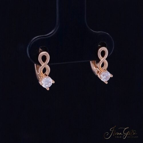 Children's Earrings "Infinity With One Stone "