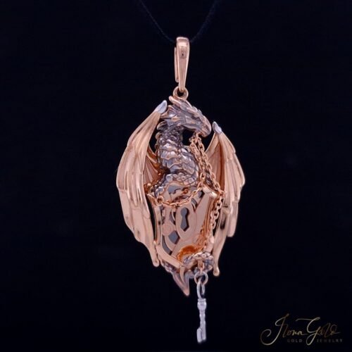 Rose gold pendant Dragon