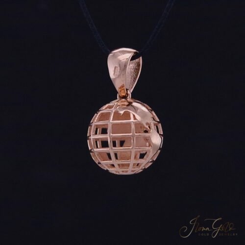 Alternative view of Rose gold pendant World Map