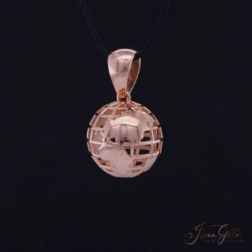 Rose gold pendant World Map