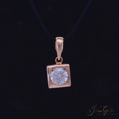 Rose gold square zirconia pendant