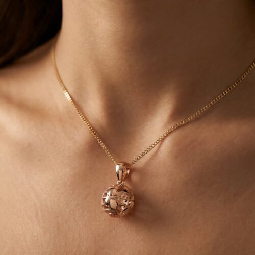 Alternative view of Rose gold pendant World Map