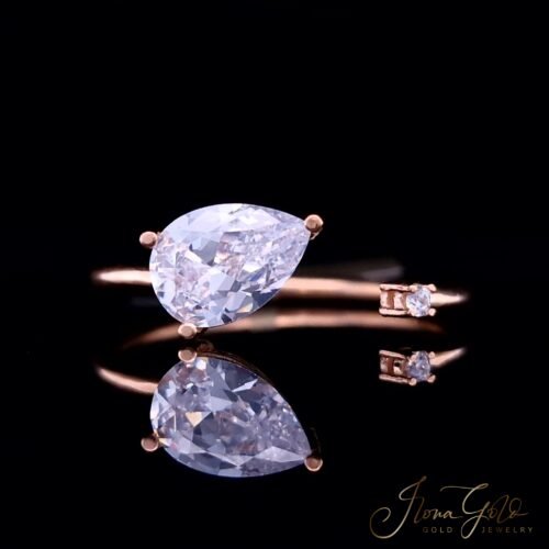 IG Open Pear Cut Zirconia Ring