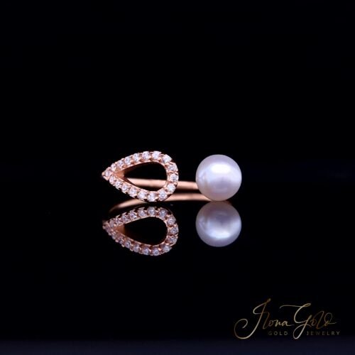 IG Open Cultured Pearl Zirconia Ring