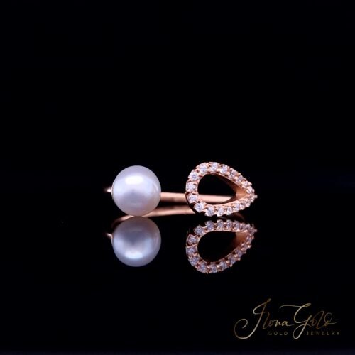 Alternative view of IG Open Cultured Pearl Zirconia Ring