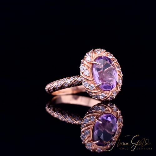 Alternative view of IG Amethyst Zirconia Ring