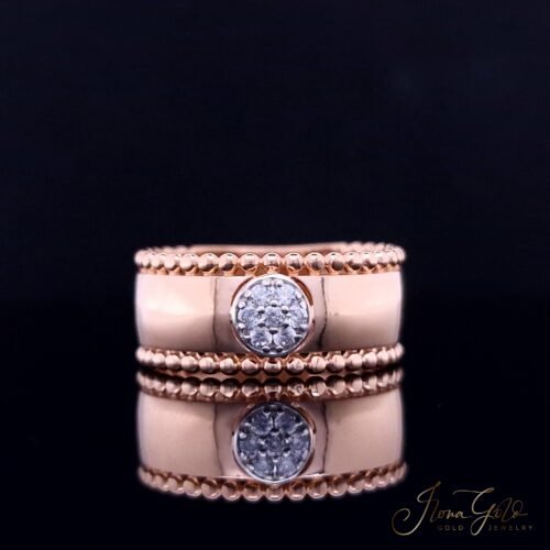 Beaded Two-Tone Zirconia Ring