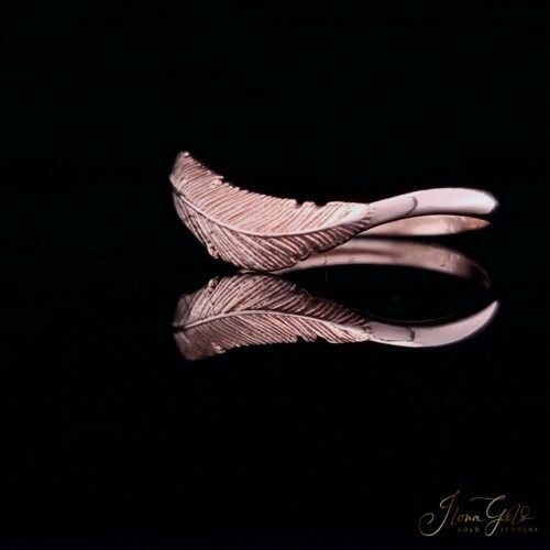 Alternative view of Gold Feather Ring