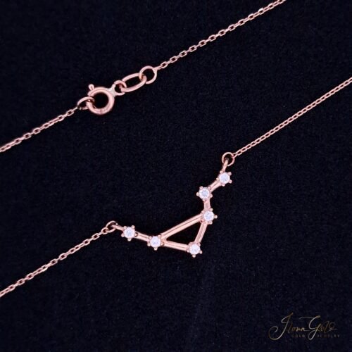 Libra Constellation Zirconia Pendant Necklace Set