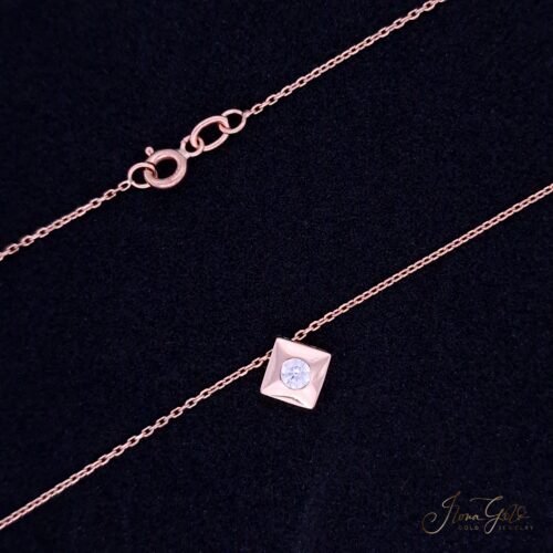 Rhombus Zirconia Pendant Necklace Set