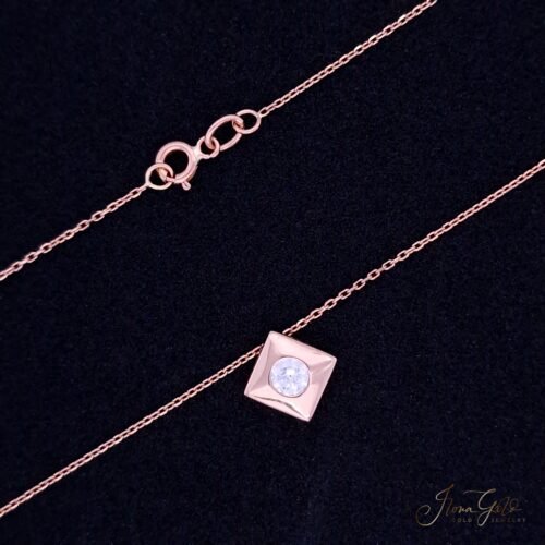 Rhombus Zirconia Pendant Necklace Set