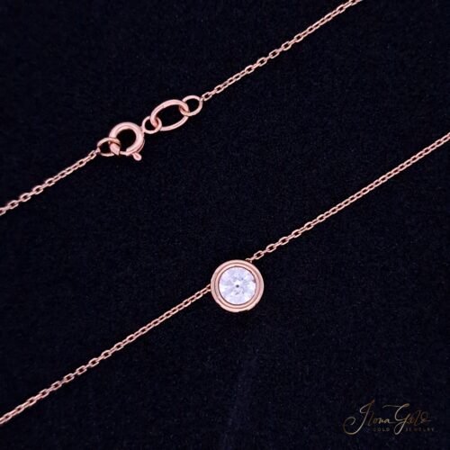 Round Zirconia Pendant Necklace Set