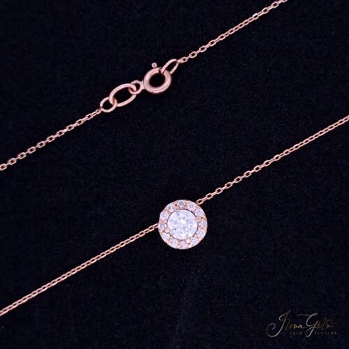 Round Zirconia Pendant Necklace Set