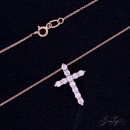 Cross Zirconia Pendant Necklace Set