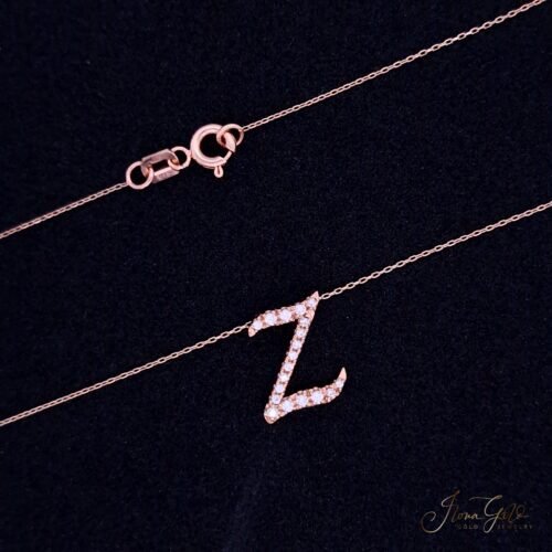 Initial Zirconia Pendant Necklace Set