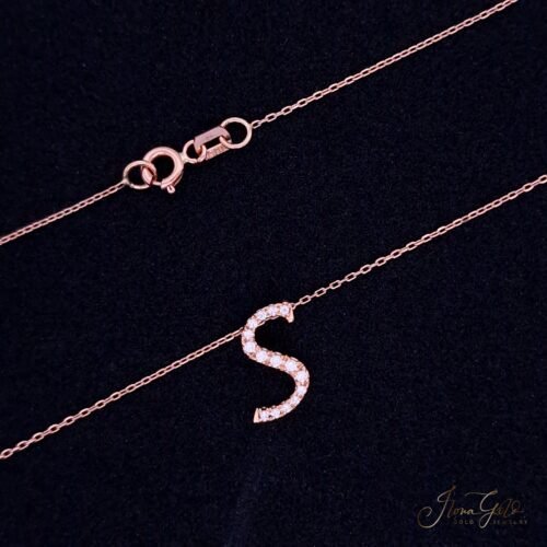 Initial Zirconia Pendant Necklace Set