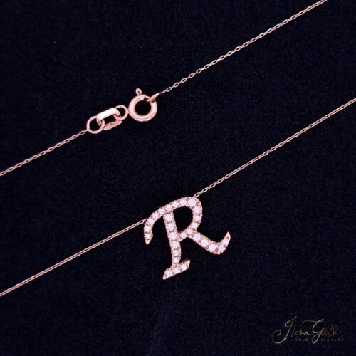 Initial Zirconia Pendant Necklace Set