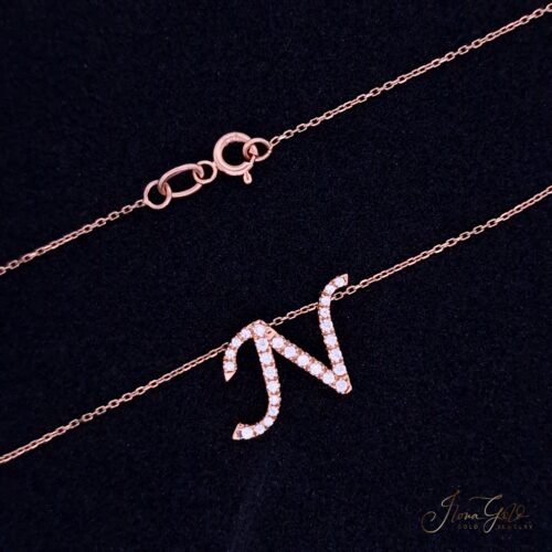 Initial Zirconia Pendant Necklace Set