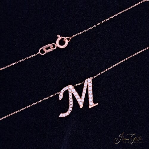 Initial Zirconia Pendant Necklace Set