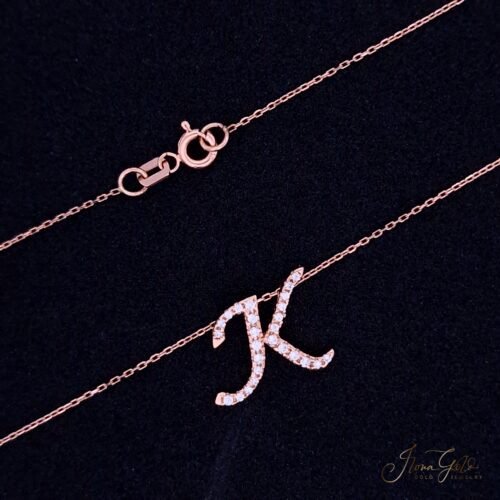 Initial Zirconia Pendant Necklace Set