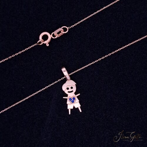 Boy Zirconia Pendant Necklace Set
