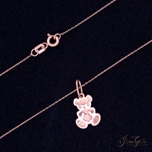 Teddy Bear Pendant Necklace Set
