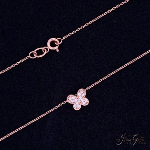 Butterfly Zirconia Pendant Necklace Set