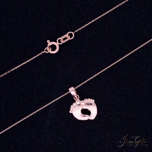 Baby Feet Pendant Necklace Set