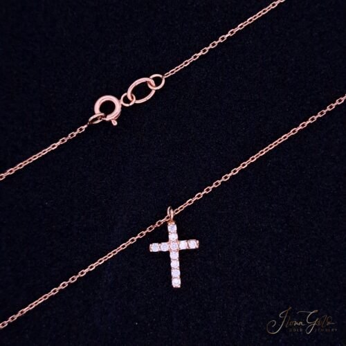 Cross Zirconia Pendant Necklace Set
