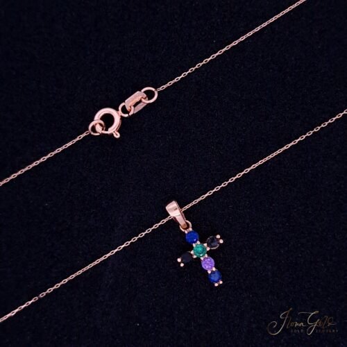 Cross Zirconia Pendant Necklace Set