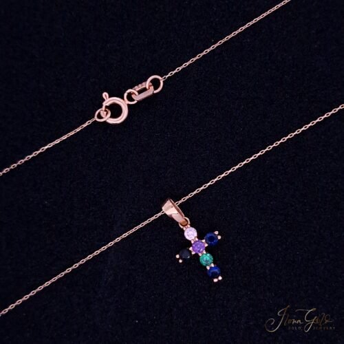 Cross Zirconia Pendant Necklace Set