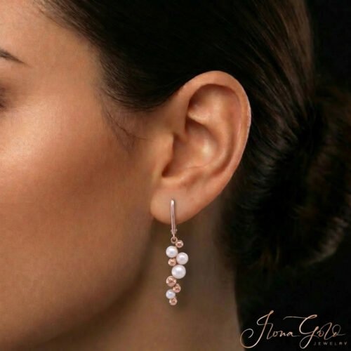 Alternative view of Elegant 14K rose gold drop earrings