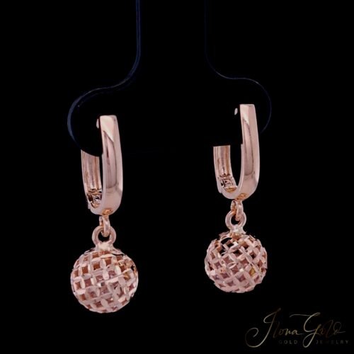 Diamond cut Ball Drop Earrings