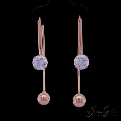 Ball Drop Earrings With Stone