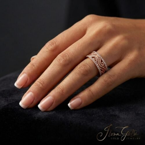 Alternative view of Wide Wave Zirconia Ring