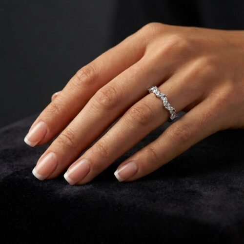 Alternative view of IG Half Marquise Cut Zirconia Ring