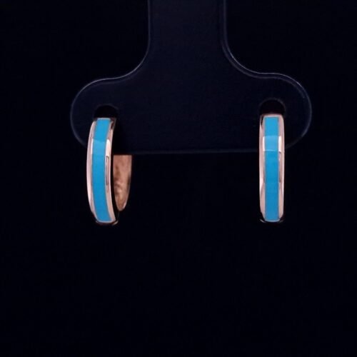 Children's Earrings With Blue Enamel