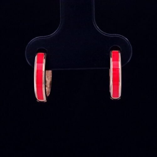 Children's Earrings With Pink Enamel