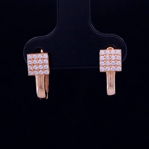 Children's Earrings " Zirconia  Square"