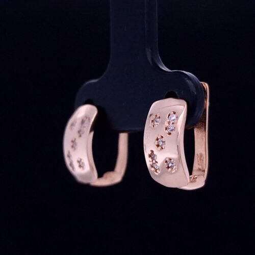 Alternative view of Children's Earrings With White Zirconia