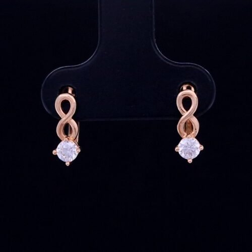 Children's Earrings "Infinity With One Stone "