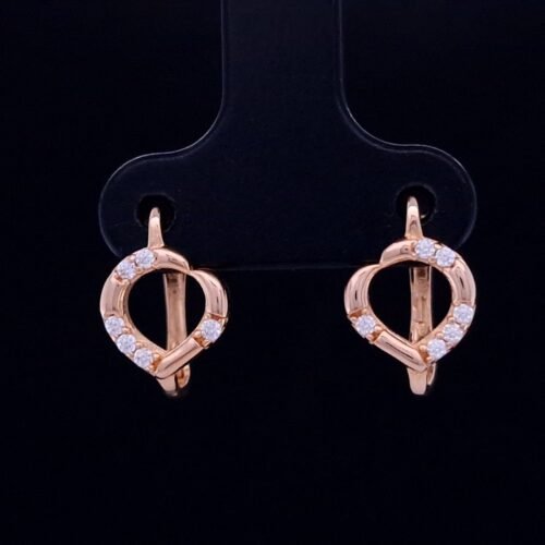 Children's Earrings " Zirconia  Hearts"