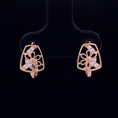 Children's Earrings " Zirconia  Flowers"